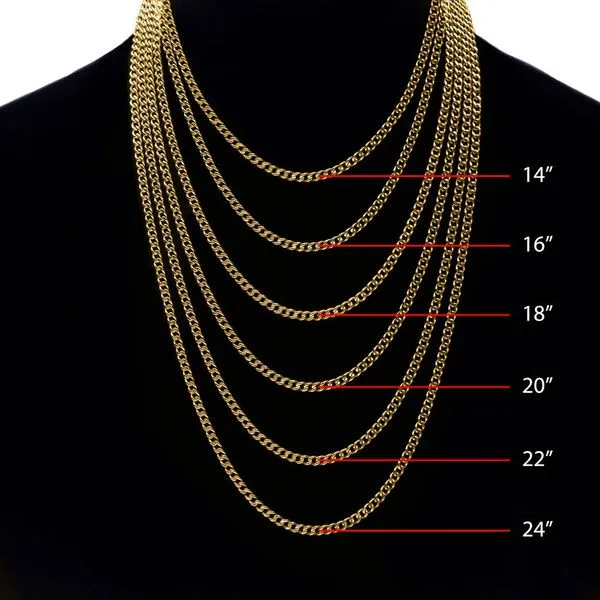 3.5mm 18Kt Gold IP Titanium Flat Curb Chain Necklace Image 5 Carroll's Jewelers Fort Lauderdale, FL