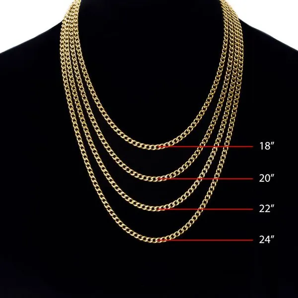 4.35mm 18Kt Gold IP Titanium Flat Curb Chain Necklace Image 5 Carroll's Jewelers Fort Lauderdale, FL