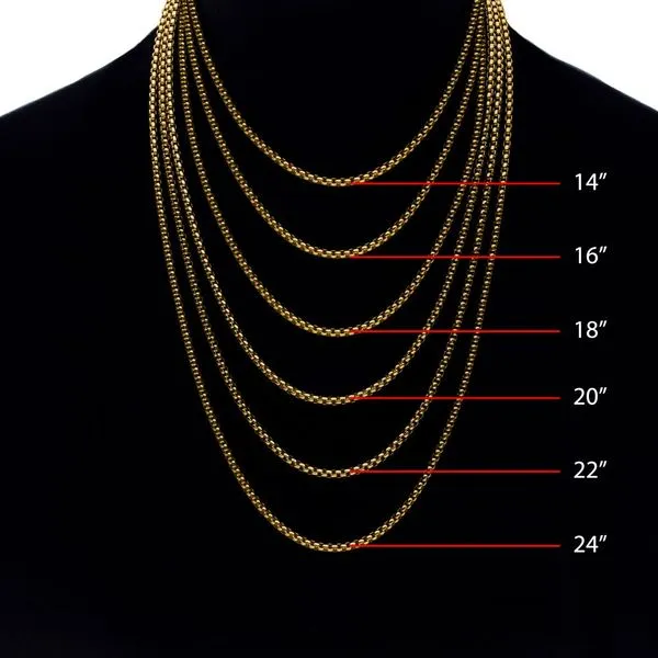 3mm 18Kt Gold IP Titanium Box Chain Necklace Image 5 Thomas A. Davis Jewelers Holland, MI