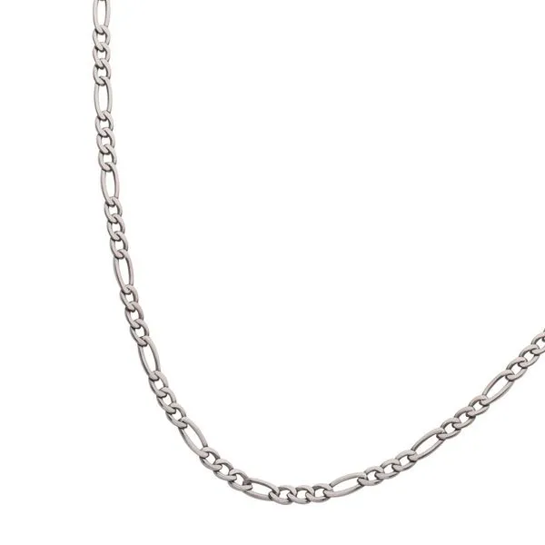 4.7mm Titanium Figaro Chain Necklace Image 3 Woelk's House of Diamonds Russell, KS