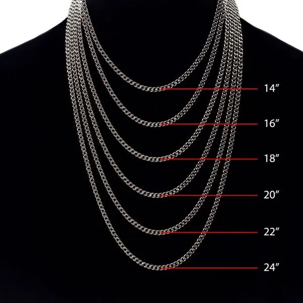 3.5mm Titanium Flat Curb Chain Necklace with Lobster Clasp Image 5 Daniel Jewelers Brewster, NY