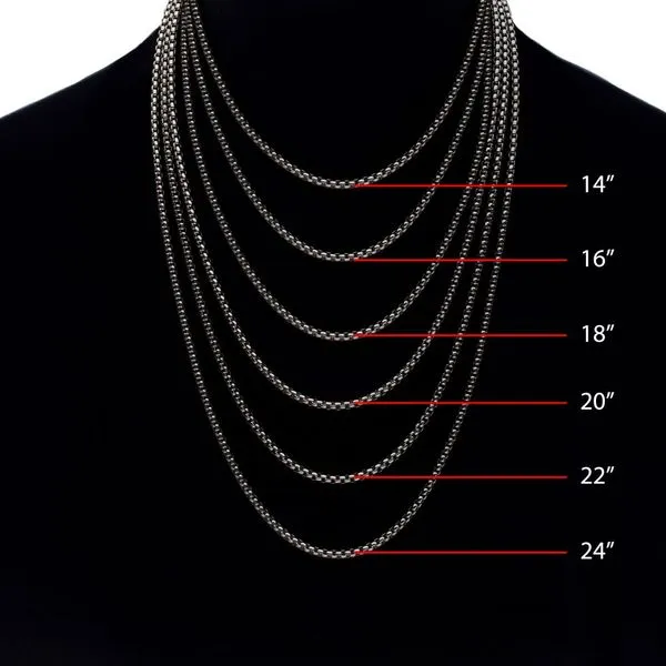 3mm Titanium Box Chain Necklace Image 5 Daniel Jewelers Brewster, NY