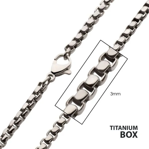 3mm Titanium Box Chain Necklace Cellini Design Jewelers Orange, CT