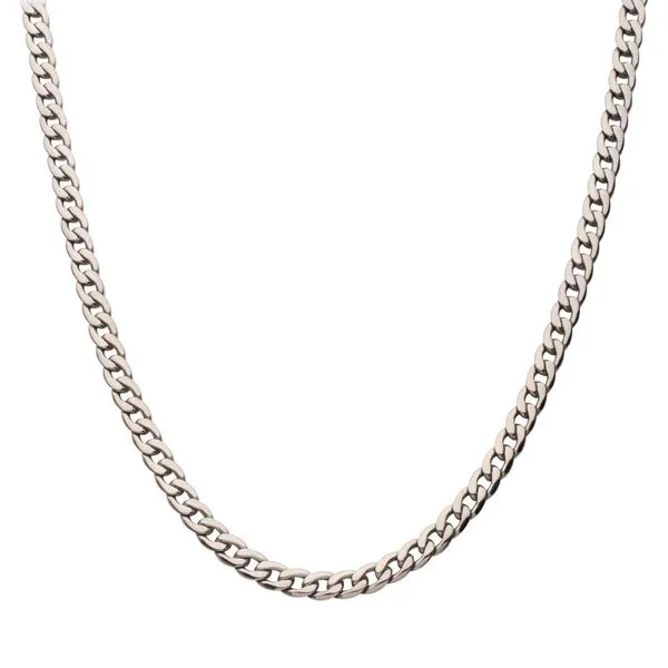 7.4mm Titanium Curb Chain Necklace with Lobster Clasp Image 2 Rihner's Jewelry Gretna, LA