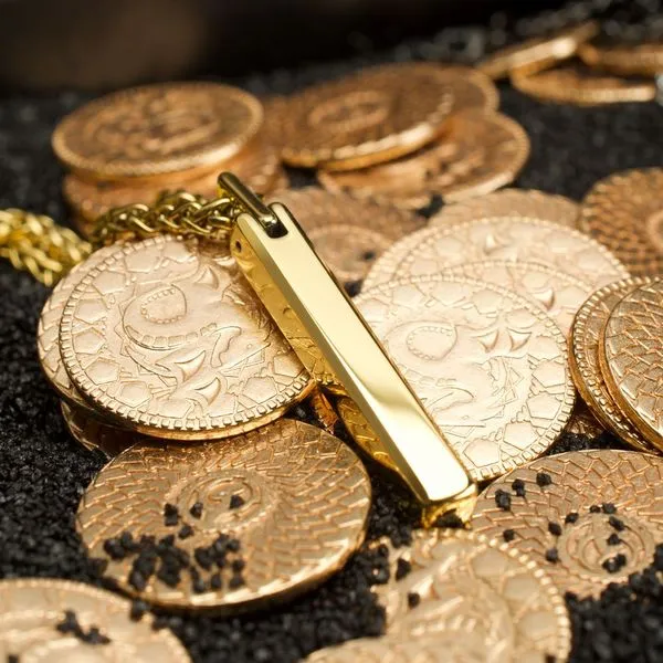 18Kt Gold IP Tungsten Carbide Monolith Engravable Pendant Image 3 Alan Miller Jewelers Oregon, OH