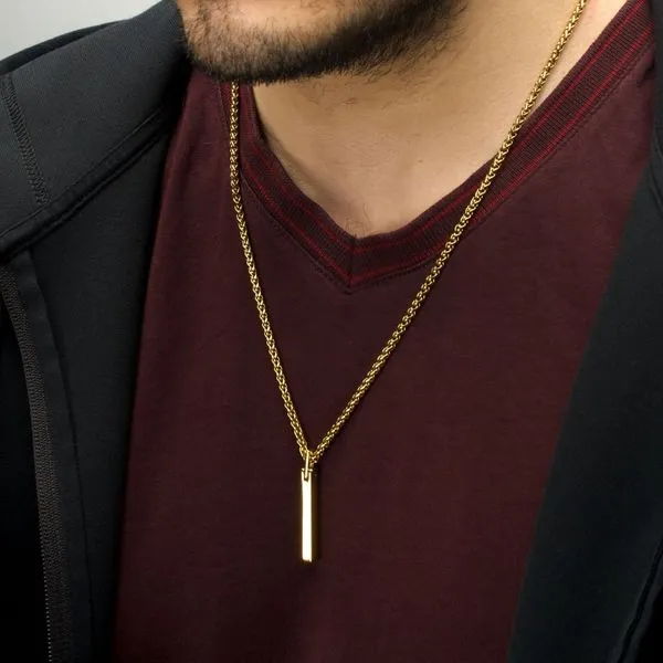 18Kt Gold IP Tungsten Carbide Monolith Engravable Pendant Image 5 Banks Jewelers Burnsville, NC