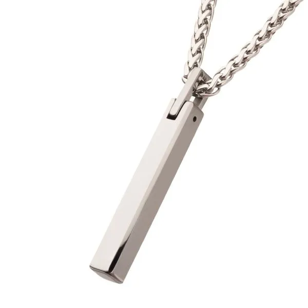 Tungsten Carbide Monolith Engravable Pendant Image 2 Carroll's Jewelers Fort Lauderdale, FL
