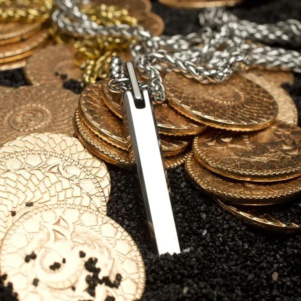 Tungsten Carbide Monolith Engravable Pendant Image 3 Carroll's Jewelers Fort Lauderdale, FL