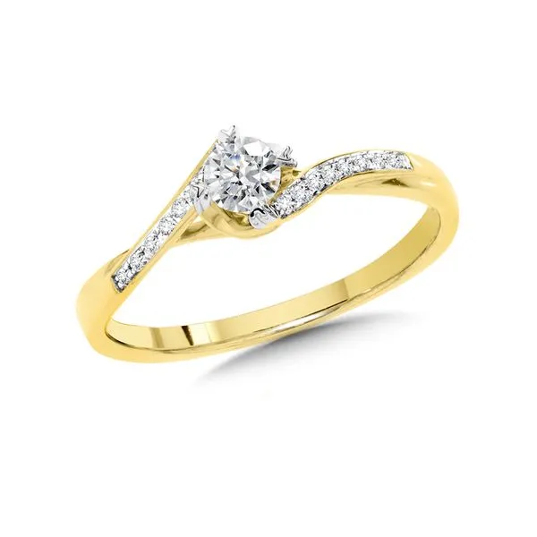 Round Yellow Gold Spiral Diamond Engagement Ring Timmreck & McNicol Jewelers McMinnville, OR