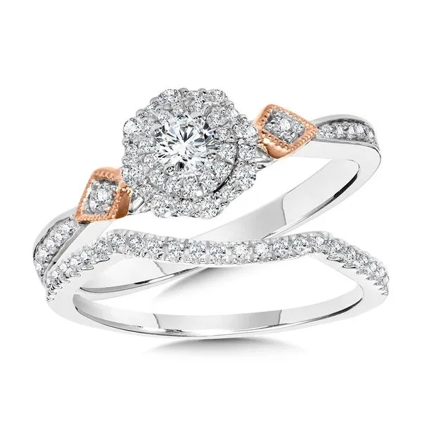 Two Tone, Vintage, Double Halo Engagement Ring Image 3 Shipley's Fine Jewelry Hampstead, MD