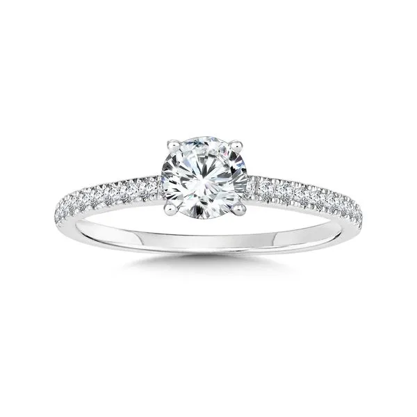 14k White Gold Engagement Ring with French Pave Shank Grayson & Co. Jewelers Iron Mountain, MI