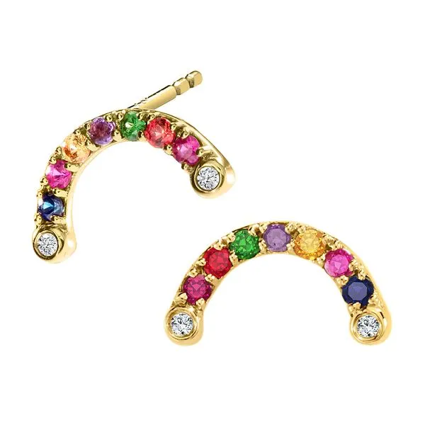 Rainbow Stud Earrings Image 2 Grayson & Co. Jewelers Iron Mountain, MI
