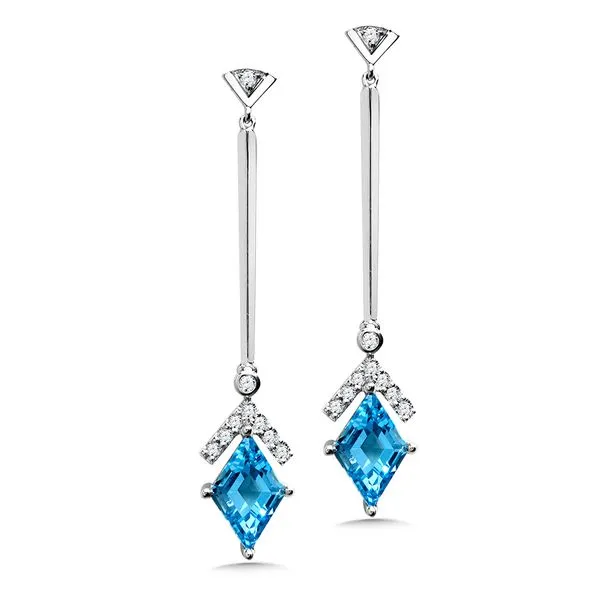 Diamond and Swiss Blue Topaz Earrings Gold Mine Jewelers Jackson, CA