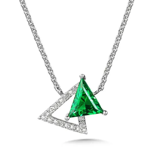 Green Quartz and Diamond Triangle Necklace Gold Mine Jewelers Jackson, CA