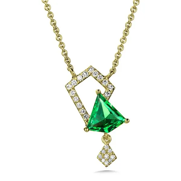 Asymmetrical Green Quartz and Diamond Kite Necklace Grayson & Co. Jewelers Iron Mountain, MI