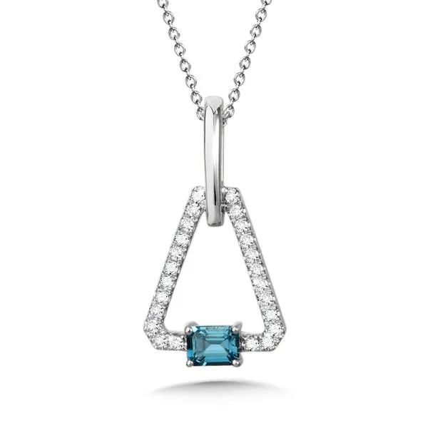 Triangular London Blue Topaz and Diamond Pendant Grayson & Co. Jewelers Iron Mountain, MI