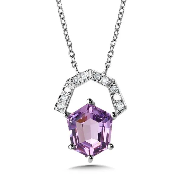 Hexagonal Amethyst and Diamond Necklace Grayson & Co. Jewelers Iron Mountain, MI