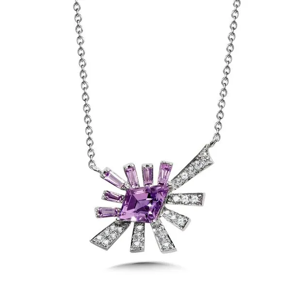 Abstract Bursting Diamond and Amethyst Necklace Grayson & Co. Jewelers Iron Mountain, MI