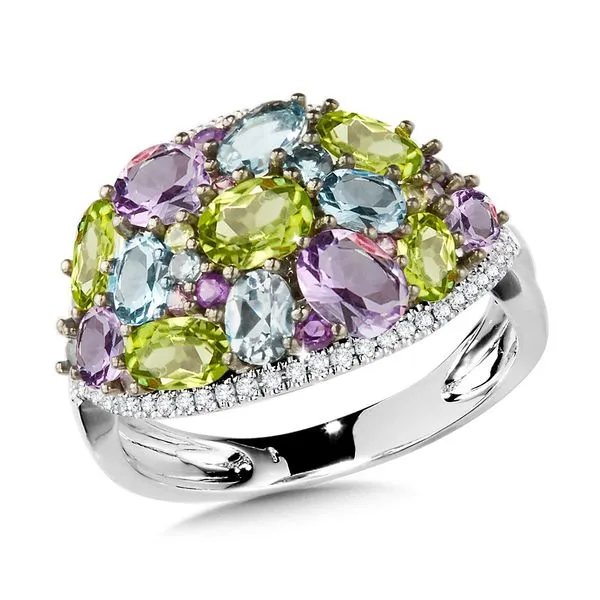 Mixed Gemstone Cluster and Diamond Ring Grayson & Co. Jewelers Iron Mountain, MI