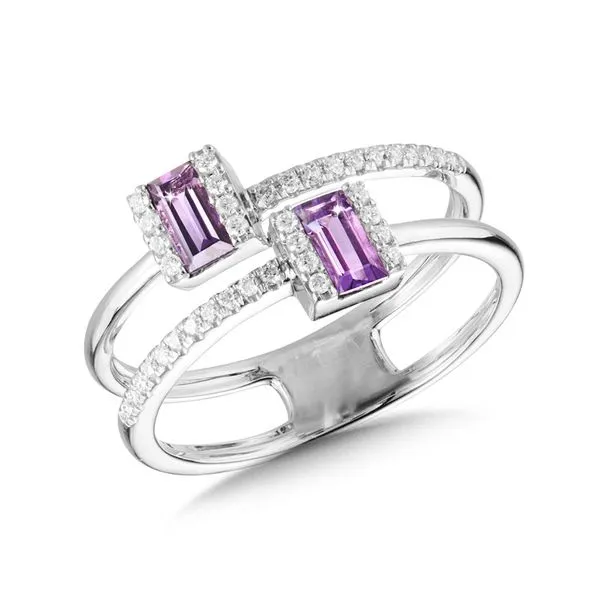 Amethyst & Diamond Split Shank Ring Gold Mine Jewelers Jackson, CA