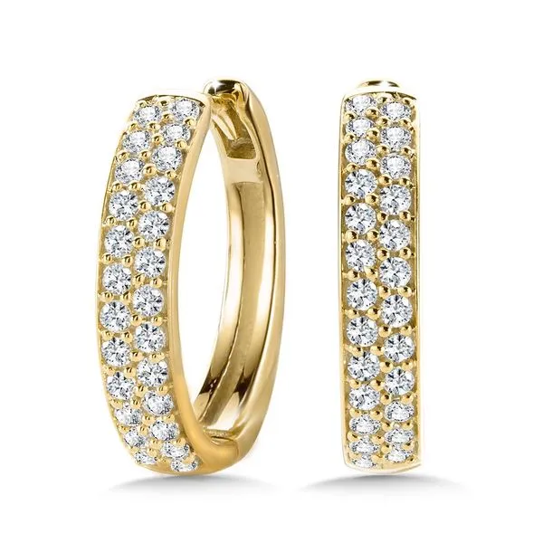 Yellow Round Diamond Hoop Earrings Timmreck & McNicol Jewelers McMinnville, OR