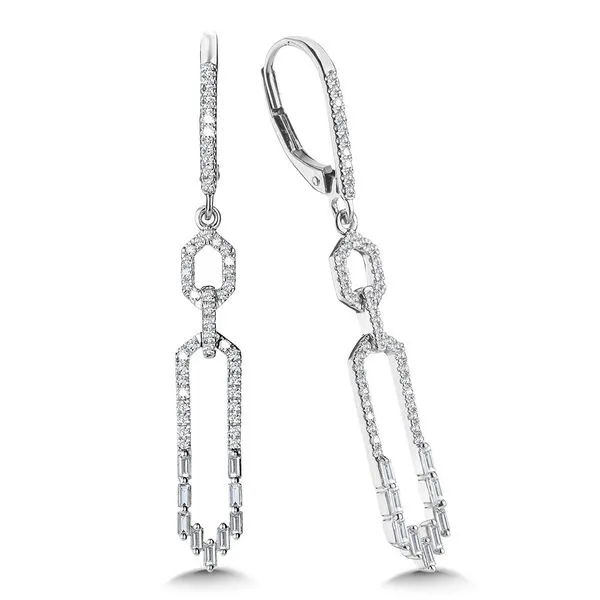 Dangling Geometric Baguette Diamond Earrings Timmreck & McNicol Jewelers McMinnville, OR