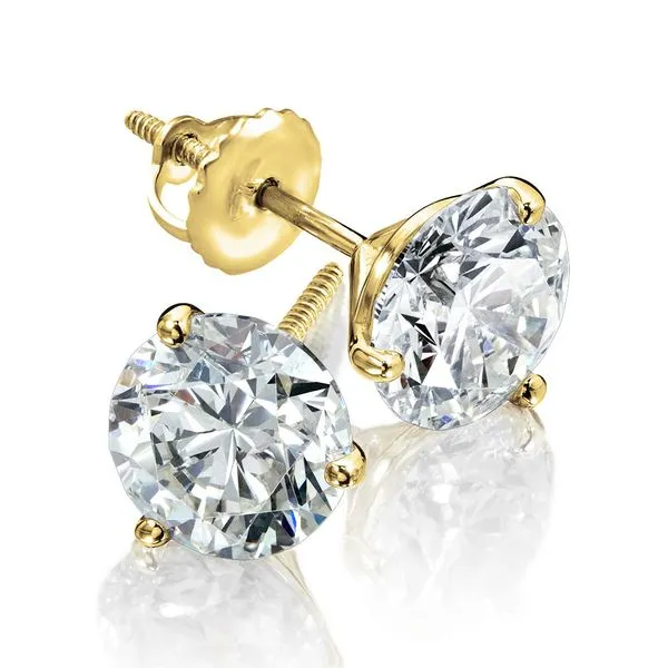 2.00 TDW 3-Prong Screw Back Diamond Stud Earrings Timmreck & McNicol Jewelers McMinnville, OR