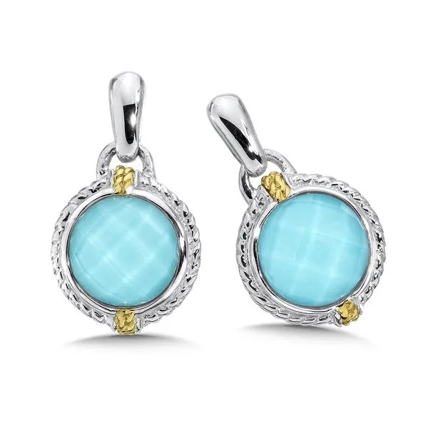Sterling silver, 18k gold and turquoise fusion earrings Gold Mine Jewelers Jackson, CA