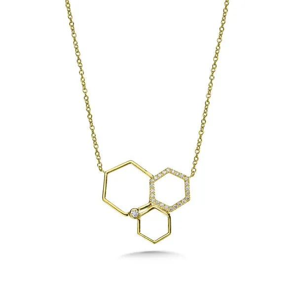 Asymmetrical Geometric Honeycomb Diamond Necklace Grayson & Co. Jewelers Iron Mountain, MI