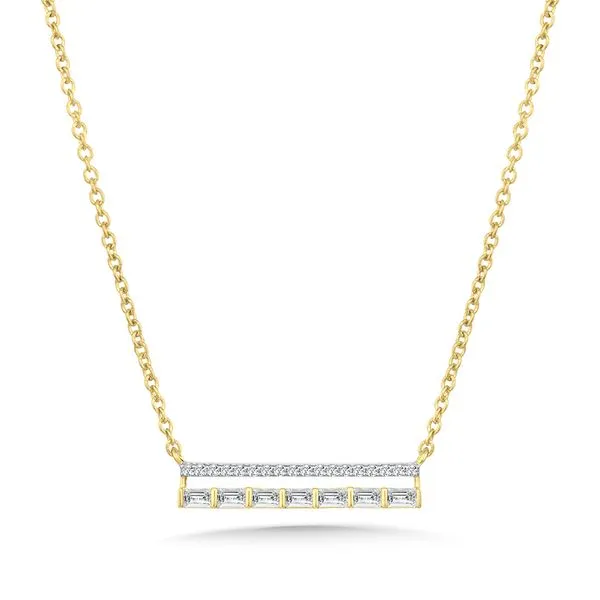 14K Baguette Diamond Bar Pendant Grayson & Co. Jewelers Iron Mountain, MI