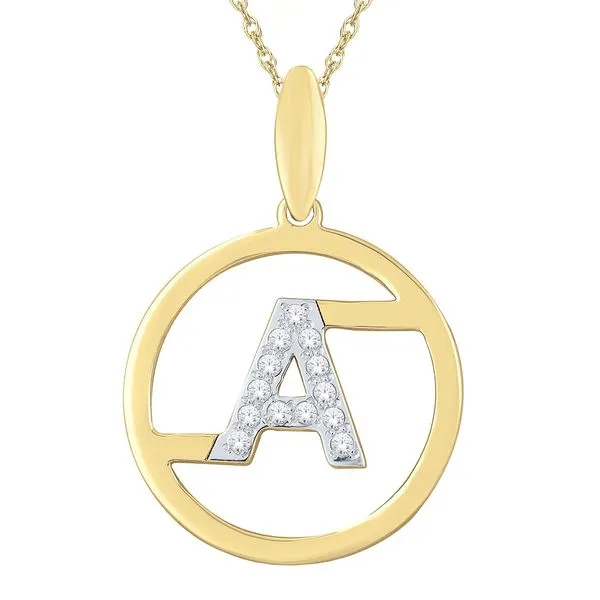 14K Diamond Circular Initials Pendant (Letter A) Grayson & Co. Jewelers Iron Mountain, MI