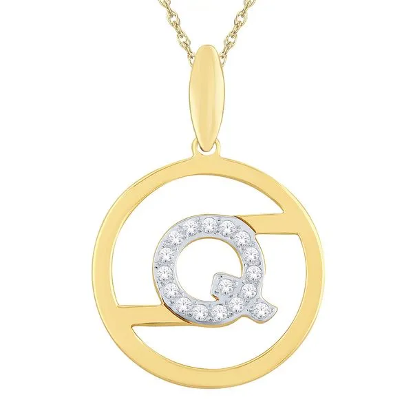 14K Diamond Circular Initials Pendant (Letter Q) Shipley's Fine Jewelry Hampstead, MD