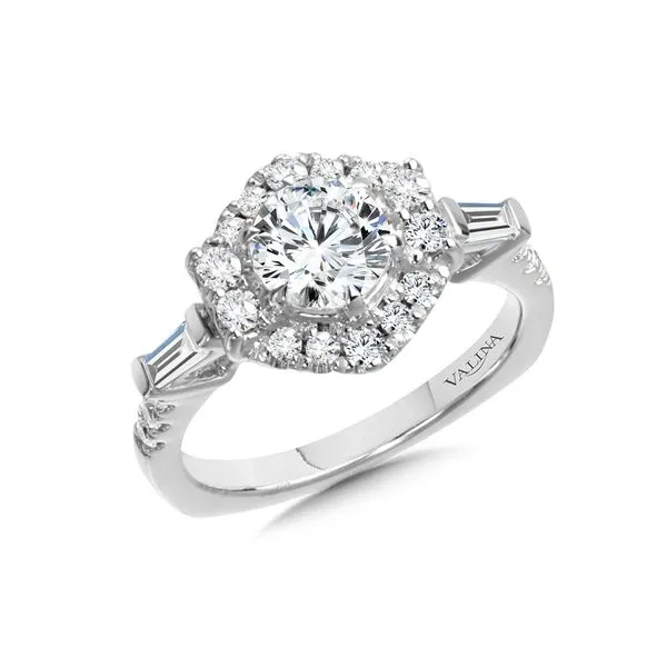 Hexagon-Shaped Halo Diamond Engagement Ring The Jewelry Source El Segundo, CA