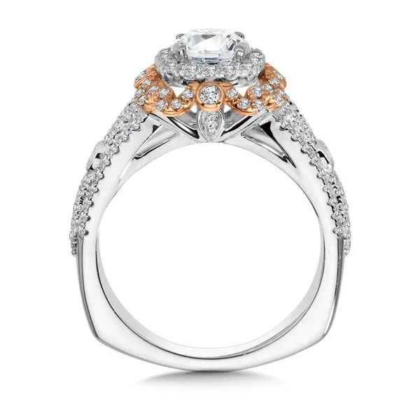 Two Tone Double Halo Diamond Engagement Ring Image 2 Midtown Diamonds Reno, NV