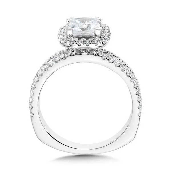Princess-Cut Split Shank Diamond Halo Engagement Ring Image 2 Sanders Jewelers Gainesville, FL
