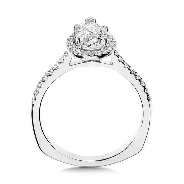 Pear-Shaped Diamond Straight Halo Engagement Ring Image 2 Sanders Jewelers Gainesville, FL