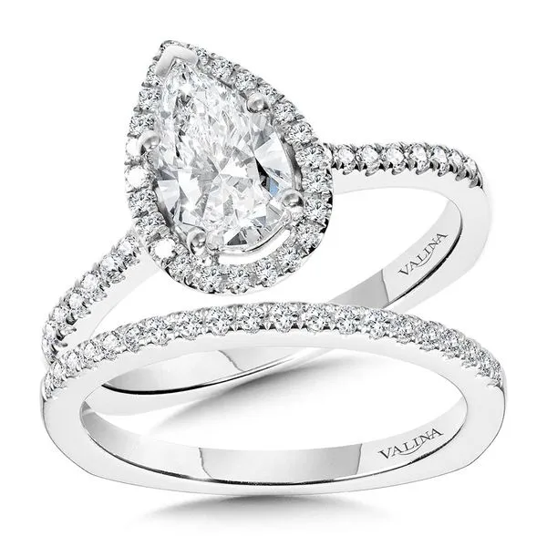 Pear-Shaped Diamond Straight Halo Engagement Ring Image 3 Diamond Design Jewelers Somerset, KY
