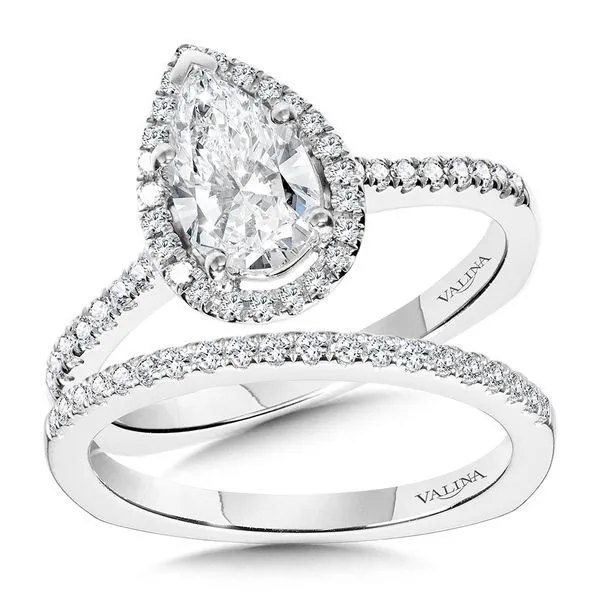 Pear-Shaped Diamond Straight Halo Engagement Ring Image 4 Diamond Design Jewelers Somerset, KY