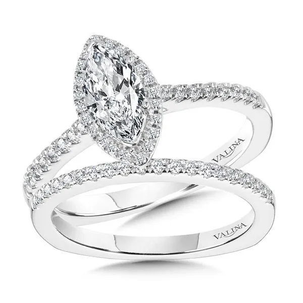 Marquise Diamond Straight Halo Engagement Ring Image 4 Diamond Design Jewelers Somerset, KY