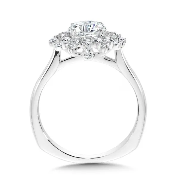 Floral Halo Diamond Engagement Ring Image 2 Midtown Diamonds Reno, NV