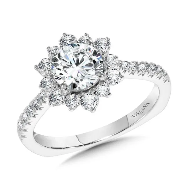 Floral Halo Diamond Engagement Ring Ken Walker Jewelers Gig Harbor, WA