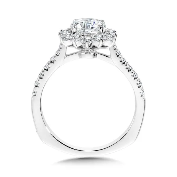Floral Halo Diamond Engagement Ring Image 2 Ken Walker Jewelers Gig Harbor, WA
