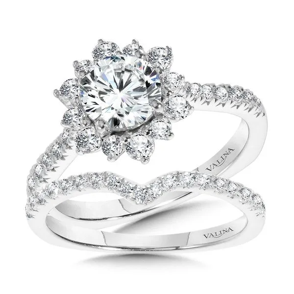 Floral Halo Diamond Engagement Ring Image 3 Ken Walker Jewelers Gig Harbor, WA