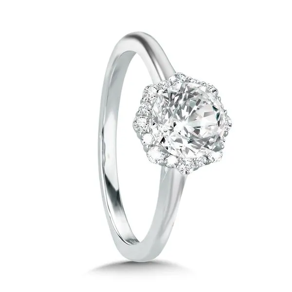 Modern Straight Halo Diamond Engagement Ring Image 4 Gold Mine Jewelers Jackson, CA