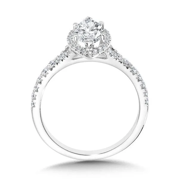 Marquise-Shaped Split Shank Halo Engagement Ring Image 2 Sanders Jewelers Gainesville, FL