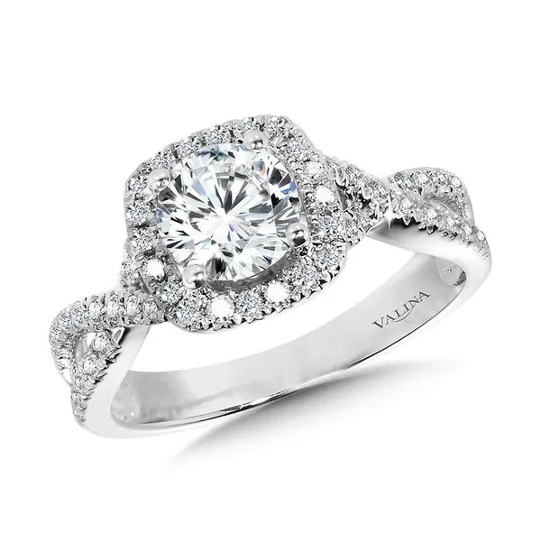 Crisscross Cushion-Shaped Halo Engagement Ring Midtown Diamonds Reno, NV
