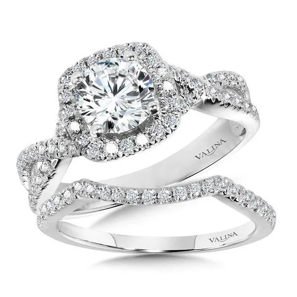 Crisscross Cushion-Shaped Halo Engagement Ring Image 4 Midtown Diamonds Reno, NV