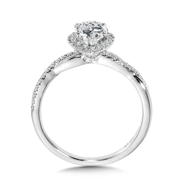Crisscross Pear-Shaped Halo Engagement Ring Image 2 Midtown Diamonds Reno, NV