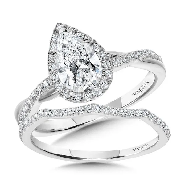 Crisscross Pear-Shaped Halo Engagement Ring Image 3 Midtown Diamonds Reno, NV