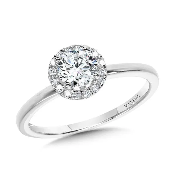 Classic Straight Halo Engagement Ring Gold Mine Jewelers Jackson, CA
